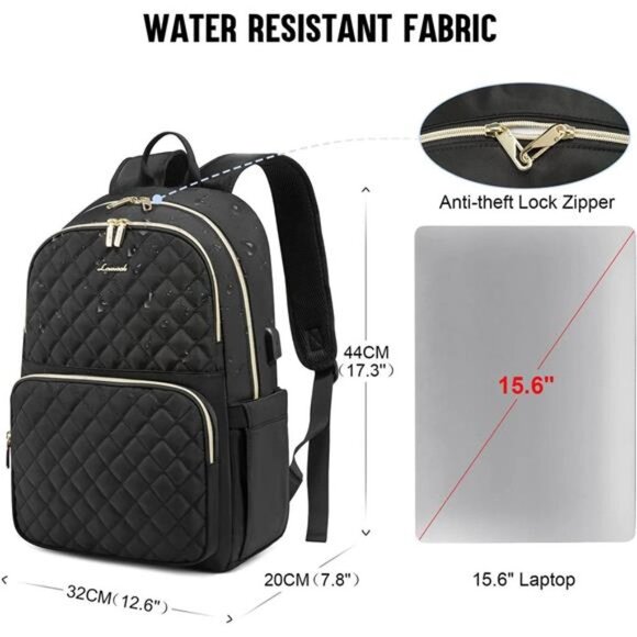 Women\'s Quilted Laptop Bag Travel Backpack Purse With Anti-Theft Zipper main image 3